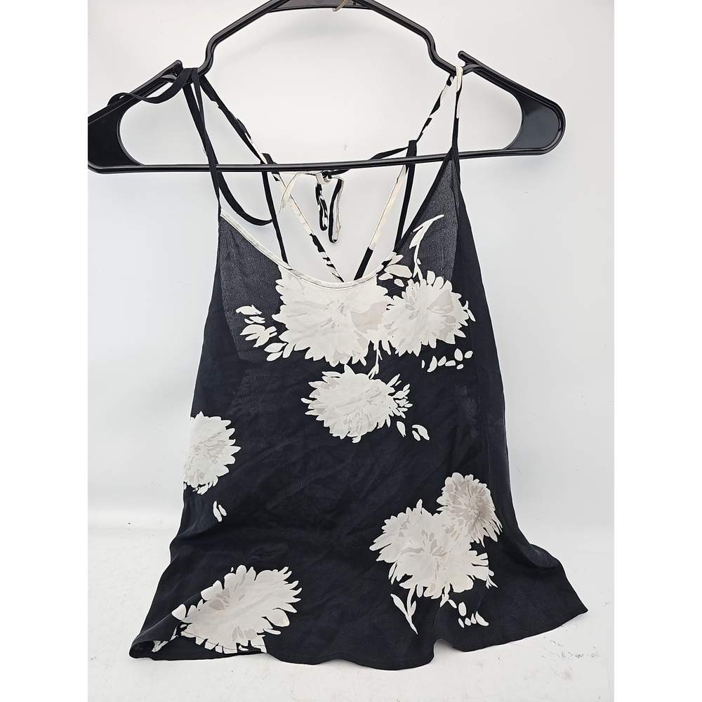 Lucky Brand Black Floral Silk Cami